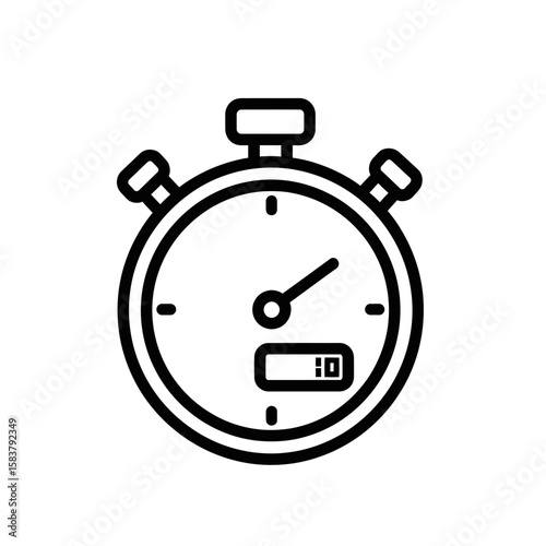Vector Icon of Stopwatch in Minimalist Style  