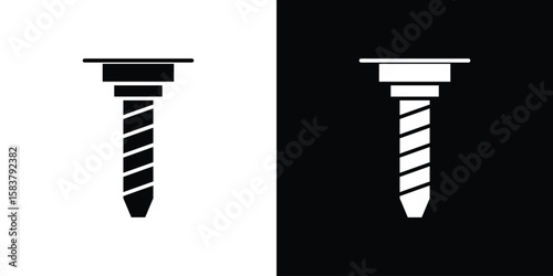 Implant Fixture icon black and white. Simple glyph icons.