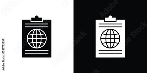 Immigration icon black and white. Simple glyph icons.