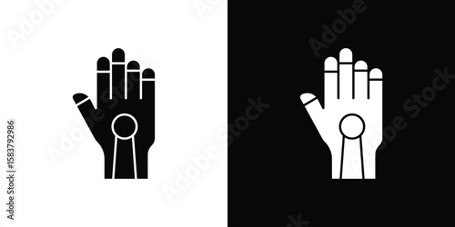 Gauntlet icon black and white. Simple glyph icons.