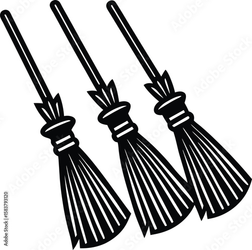 Halloween Broomstick Silhouette Vector , halloween legend, halloween witch, halloween theme