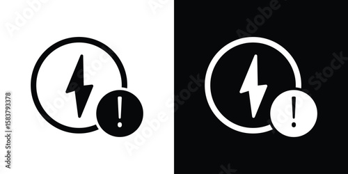 Electric Problem icon black and white. Simple glyph icons.
