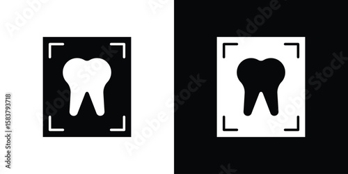 Dental X ray icon black and white. Simple glyph icons.