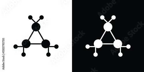 Decentralized icon black and white. Simple glyph icons.