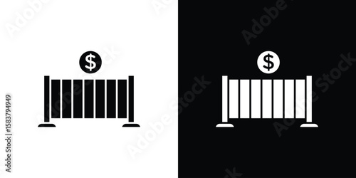 Bridging loan icon black and white. Simple glyph icons.