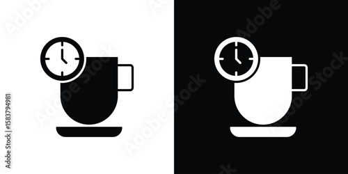 Break icon black and white. Simple glyph icons.