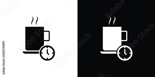 Break icon black and white. Simple glyph icons.