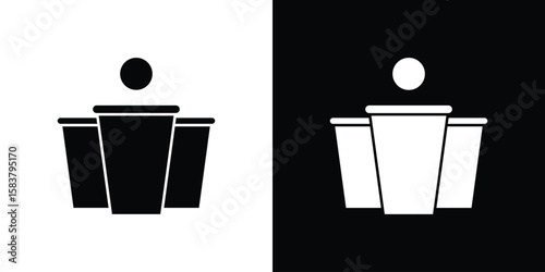 Beer pong icon black and white. Simple glyph icons.
