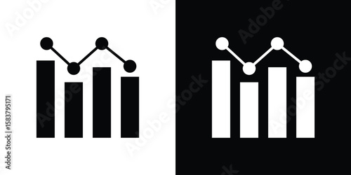 Benchmarking icon black and white. Simple glyph icons.