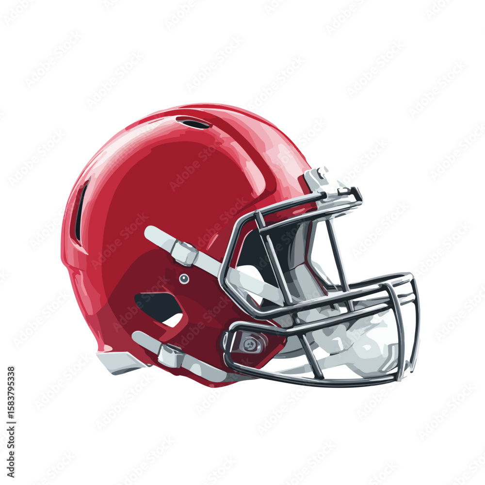 Fototapeta premium football helmet isolated in White Background, football helmet vector, Flat lay vector illustration