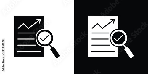 Auditors icon black and white. Simple glyph icons.