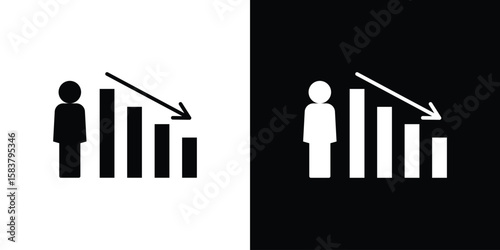 Attrition icon black and white. Simple glyph icons.