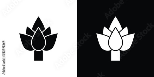 Artichoke icon black and white. Simple glyph icons.