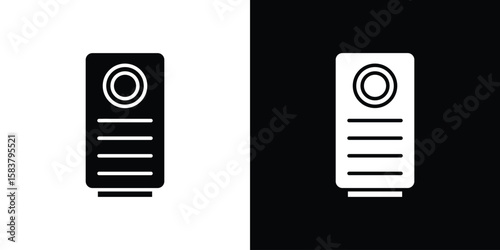 Air purifier icon black and white. Simple glyph icons.