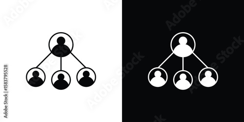 Affiliate marketing icon black and white. Simple glyph icons.
