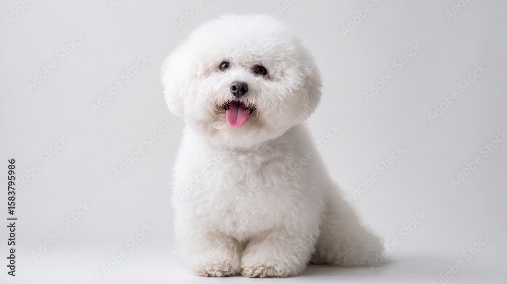 Obraz premium Fluffy white dog sitting (2)