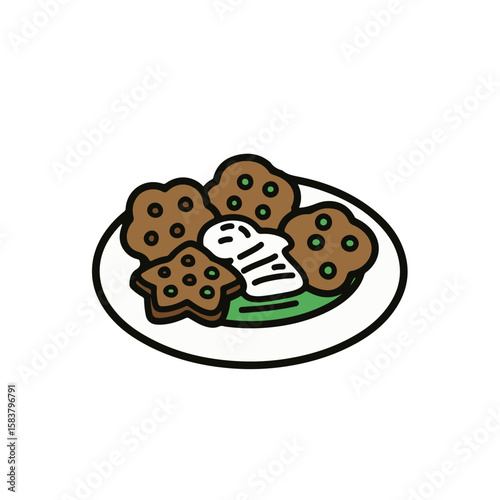 A plate filled with assorted cookies and sweets, a delightful treat.