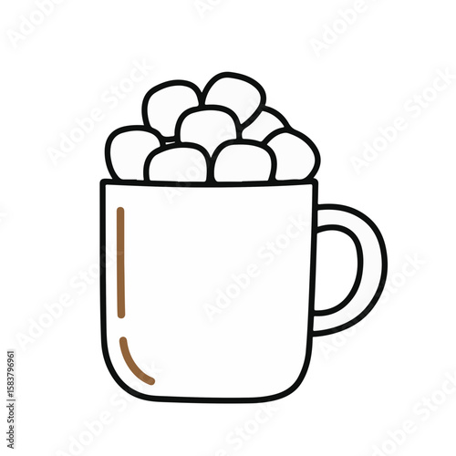 Warm and inviting mug filled with fluffy marshmallows.