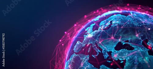 The globe depicting a connected and technologically advanced virtual world.