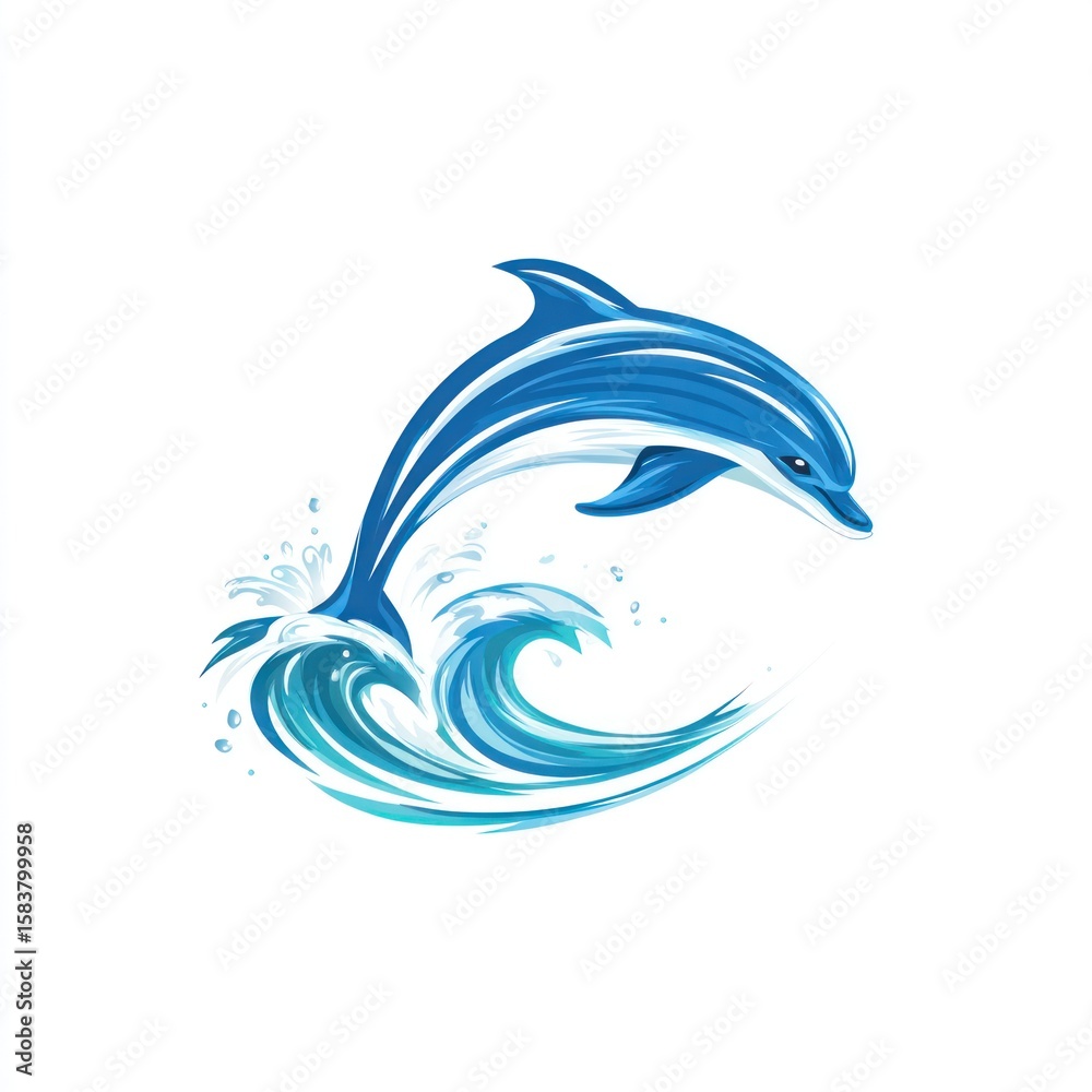 Obraz premium Dolphin leaping through waves