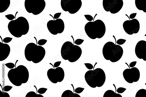 Vector art of seamless pattern with apple silhouette  