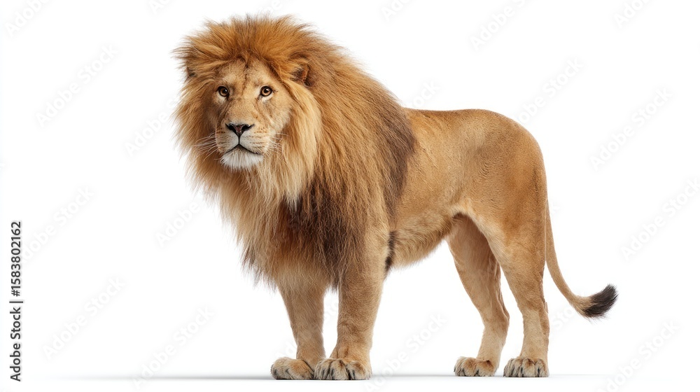 Obraz premium Full shot of a majestic lion
