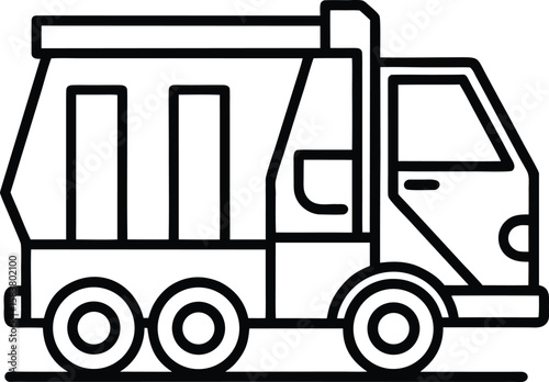 Illustration of a garbage truck with a friendly design and clean lines