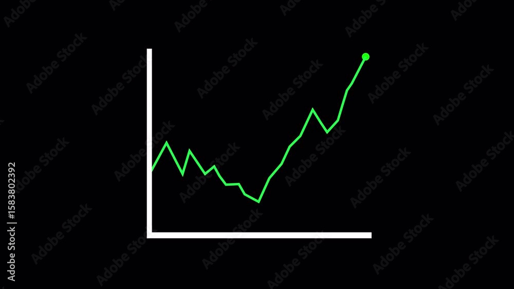  Stock Market Uptrend Graph
with Transparent Background,
Business and Finance Growth Indicators, Animated vedio of graph with alpha channel in 4k.