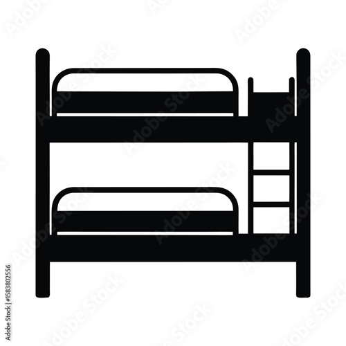 double bunk bed icon solid silhouette