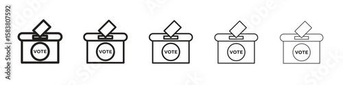 Referendum icon with editable stroke eps 10 vector illustration. Outline drawing.