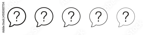 Question icon with editable stroke eps 10 vector illustration. Outline drawing.