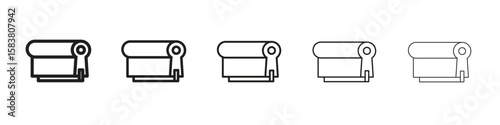 Print screen icon with editable stroke eps 10 vector illustration. Outline drawing.