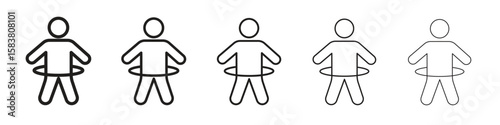 People Hula hop icon with editable stroke eps 10 vector illustration. Outline drawing.