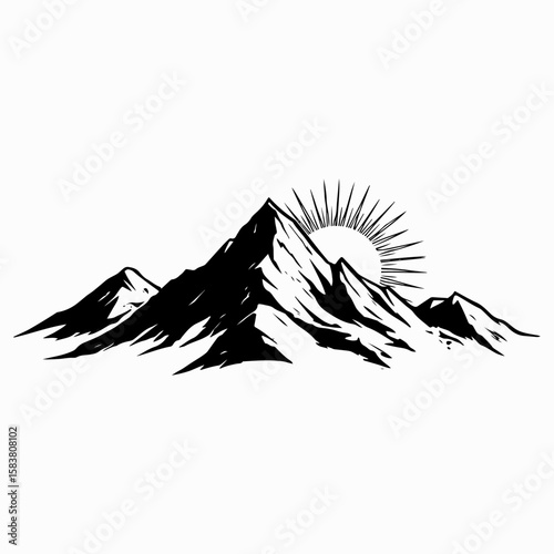 mountain graphic abstract black graphic illustration art