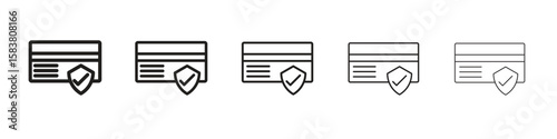 Payment security icon with editable stroke eps 10 vector illustration. Outline drawing.