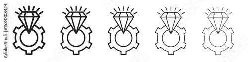 Operational excellence icon with editable stroke eps 10 vector illustration. Outline drawing.