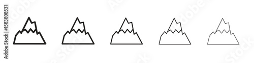 Mountain icon with editable stroke eps 10 vector illustration. Outline drawing.