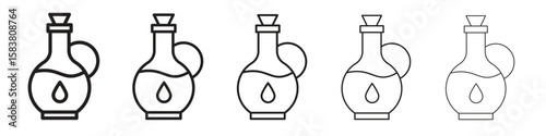 Massage oil icon with editable stroke eps 10 vector illustration. Outline drawing.