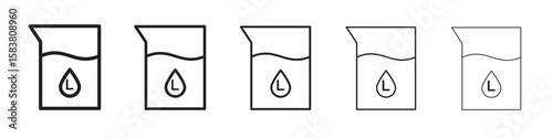 Liter icon with editable stroke eps 10 vector illustration. Outline drawing.