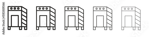 Infrared heat cabin icon with editable stroke eps 10 vector illustration. Outline drawing.