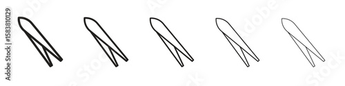 Eyebrow tweezers icon with editable stroke eps 10 vector illustration. Outline drawing.