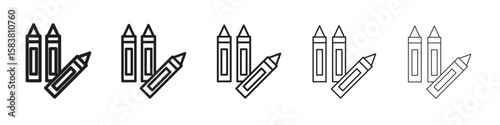 Crayon icon with editable stroke eps 10 vector illustration. Outline drawing.