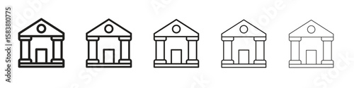 Courthouse icon with editable stroke eps 10 vector illustration. Outline drawing.