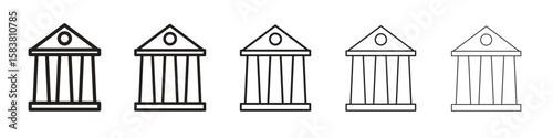 Courthouse icon with editable stroke eps 10 vector illustration. Outline drawing.