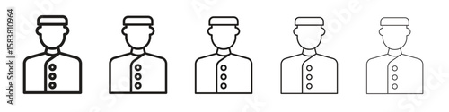 Concierge icon with editable stroke eps 10 vector illustration. Outline drawing.