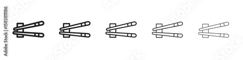 Chopsticks icon with editable stroke eps 10 vector illustration. Outline drawing.