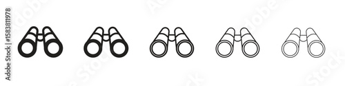 Binoculars icon with editable stroke eps 10 vector illustration. Outline drawing.
