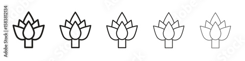 Artichoke icon with editable stroke eps 10 vector illustration. Outline drawing.