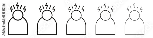 Anxiety icon with editable stroke eps 10 vector illustration. Outline drawing.