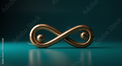 Gold Infinity Symbol Jewelry Pendant on Dark Green Background